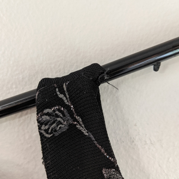 Vintage 2000s Black Floral Fairycore Grunge Draped Neck Slip On Dress - Picture 11 of 11